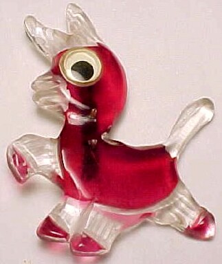 BP139 googly eyed lucite donkey pin